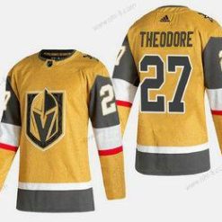 Adidas Vegas Golden Knights #27 Shea Theodore Kulta 2020-21 Vaihtopaita Ommeltu Paita – Miesten