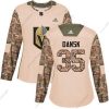 Adidas Vegas Golden Knights #35 Oscar Dansk Maastokuvio Aito 2017 Veterans Day Ommeltu NHL Paita – Naisten