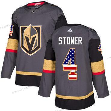 Adidas Vegas Golden Knights #4 Clayton Stoner Harmaa Kotiottelu Aito USA Flag Ommeltu NHL Paita – Miesten