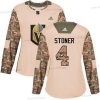 Adidas Vegas Golden Knights #4 Clayton Stoner Maastokuvio Aito 2017 Veterans Day Ommeltu NHL Paita – Naisten