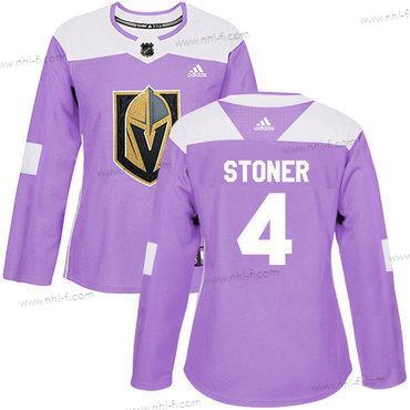 Adidas Vegas Golden Knights #4 Clayton Stoner Violetti Aito Taistelee syöpää vastaan Ommeltu NHL Paita – Naisten