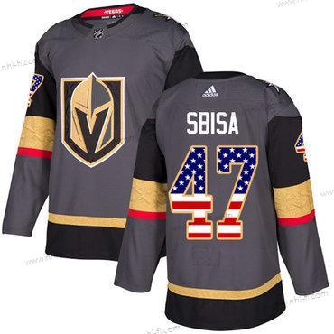 Adidas Vegas Golden Knights #47 Luca Sbisa Harmaa Kotiottelu Aito USA Flag Ommeltu NHL Paita – Miesten