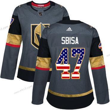 Adidas Vegas Golden Knights #47 Luca Sbisa Harmaa Kotiottelu Aito USA Flag Ommeltu NHL Paita – Naisten