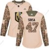 Adidas Vegas Golden Knights #47 Luca Sbisa Maastokuvio Aito 2017 Veterans Day Ommeltu NHL Paita – Naisten