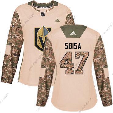 Adidas Vegas Golden Knights #47 Luca Sbisa Maastokuvio Aito 2017 Veterans Day Ommeltu NHL Paita – Naisten