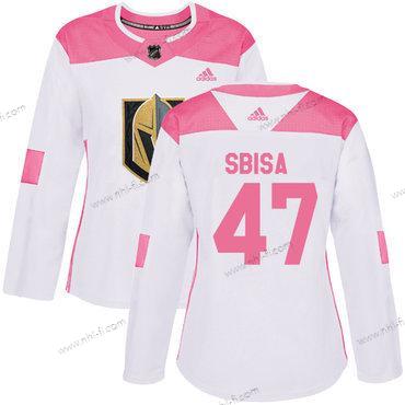 Adidas Vegas Golden Knights #47 Luca Sbisa Valkoinen Pinkki Aito Ommeltu NHL Paita – Naisten