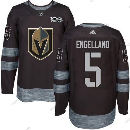 Adidas Vegas Golden Knights #5 Deryk Engelland Musta 1917-2017 100th Vuosipäivä Ommeltu NHL Paita – Miesten