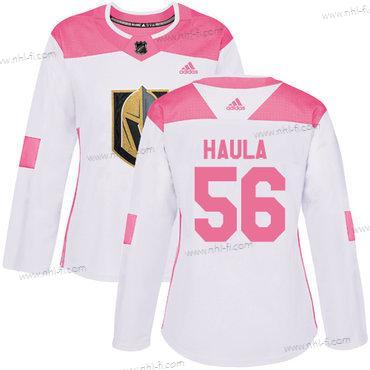 Adidas Vegas Golden Knights #56 Erik Haula Valkoinen Pinkki Aito Ommeltu NHL Paita – Naisten