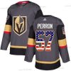 Adidas Vegas Golden Knights #57 David Perron Harmaa Kotiottelu Aito USA Flag Ommeltu NHL Paita – Miesten