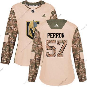 Adidas Vegas Golden Knights #57 David Perron Maastokuvio Aito 2017 Veterans Day Ommeltu NHL Paita – Naisten