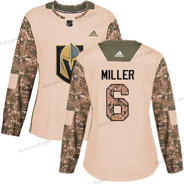 Adidas Vegas Golden Knights #6 Colin Miller Maastokuvio Aito 2017 Veterans Day Ommeltu NHL Paita – Naisten