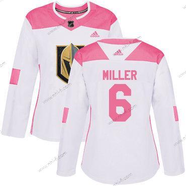 Adidas Vegas Golden Knights #6 Colin Miller Valkoinen Pinkki Aito Ommeltu NHL Paita – Naisten