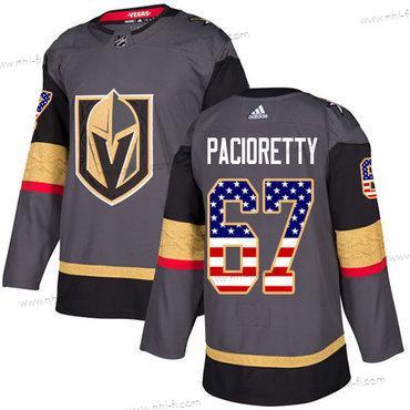 Adidas Vegas Golden Knights #67 Max Pacioretty Harmaa Kotiottelu Aito USA Flag Ommeltu NHL Paita – Miesten