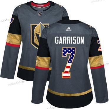 Adidas Vegas Golden Knights #7 Jason Garrison Harmaa Kotiottelu Aito USA Flag Ommeltu NHL Paita – Naisten