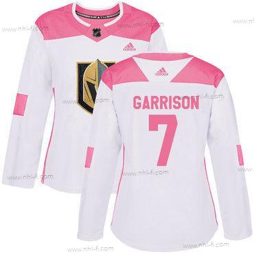 Adidas Vegas Golden Knights #7 Jason Garrison Valkoinen Pinkki Aito Ommeltu NHL Paita – Naisten