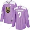 Adidas Vegas Golden Knights #7 Jason Garrison Violetti Aito Taistelee syöpää vastaan Ommeltu NHL Paita – Miesten