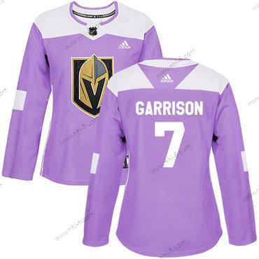 Adidas Vegas Golden Knights #7 Jason Garrison Violetti Aito Taistelee syöpää vastaan Ommeltu NHL Paita – Naisten