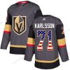 Adidas Vegas Golden Knights #71 William Karlsson Harmaa Kotiottelu Aito USA Flag Ommeltu NHL Paita – Miesten