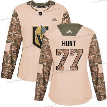 Adidas Vegas Golden Knights #77 Brad Hunt Maastokuvio Aito 2017 Veterans Day Ommeltu NHL Paita – Naisten