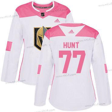 Adidas Vegas Golden Knights #77 Brad Hunt Valkoinen Pinkki Aito Ommeltu NHL Paita – Naisten