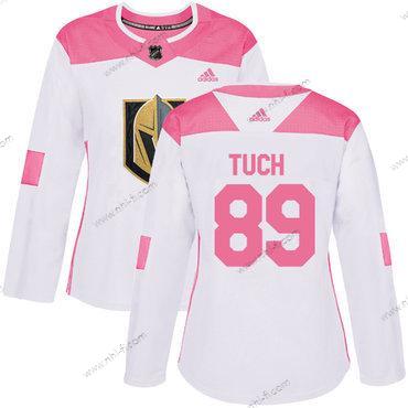 Adidas Vegas Golden Knights #89 Alex Tuch Valkoinen Pinkki Aito Ommeltu NHL Paita – Naisten