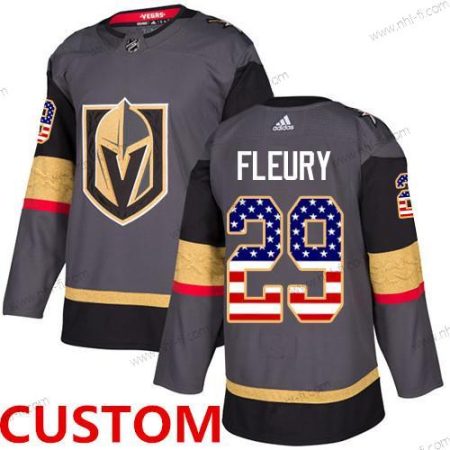 Adidas Vegas Golden Knights Räätälöidyt Harmaa Kotiottelu Aito USA Flag Ommeltu NHL Paita