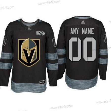 Adidas Vegas Golden Knights Räätälöidyt Musta 1917-2017 100th Vuosipäivä Ommeltu NHL Paita