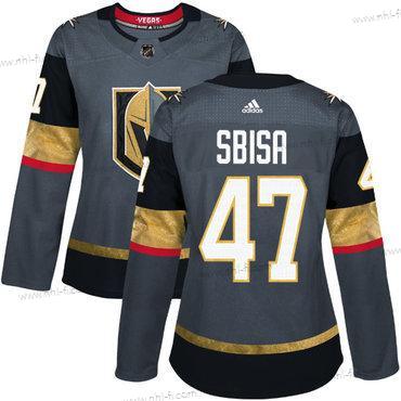 Adidas Vegas Kultaen Vegas Golden Knights #47 Luca Sbisa Harmaa Kotiottelu Aito Ommeltu NHL Paita – Naisten