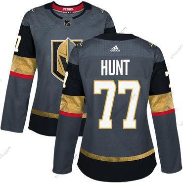 Adidas Vegas Kultaen Vegas Golden Knights #77 Brad Hunt Harmaa Kotiottelu Aito Ommeltu NHL Paita – Naisten