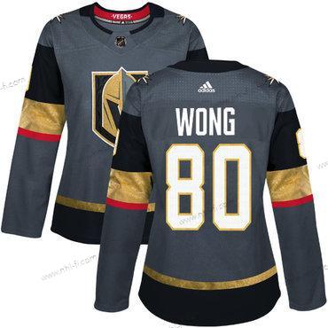 Adidas Vegas Kultaen Vegas Golden Knights #80 Tyler Wong Harmaa Kotiottelu Aito Ommeltu NHL Paita – Naisten