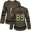 Adidas Vegas Kultaen Vegas Golden Knights #89 Alex Tuch Vihreä Salute to Service Ommeltu NHL Paita – Naisten