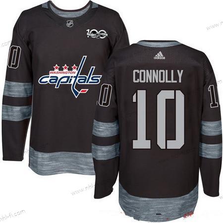 Adidas Washington Capitals #10 Brett Connolly Musta 100th Vuosipäivä Ommeltu NHL 2017 Jääkiekko Paita – Miesten