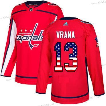 Adidas Washington Capitals #13 Jakub Vrana Punainen Kotiottelu Aito USA Flag Ommeltu NHL Paita – Miesten