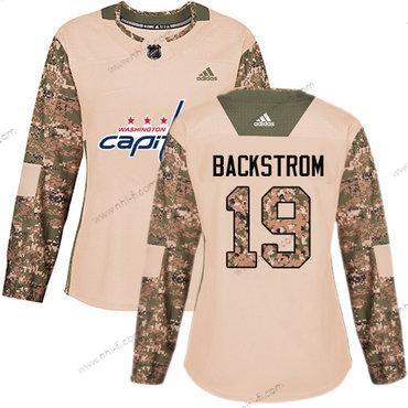 Adidas Washington Capitals #19 Nicklas Backstrom Maastokuvio Aito 2017 Veterans Day Ommeltu NHL Paita – Naisten