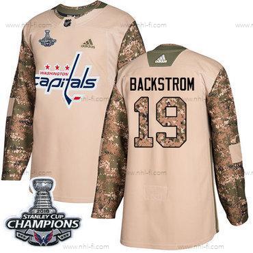 Adidas Washington Capitals #19 Nicklas Backstrom Maastokuvio Aito 2017 Veterans Day Stanley Cup Final Champions Ommeltu NHL Paita – Miesten