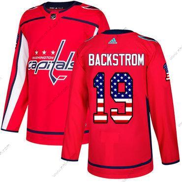 Adidas Washington Capitals #19 Nicklas Backstrom Punainen Kotiottelu Aito USA Flag Ommeltu NHL Paita – Miesten