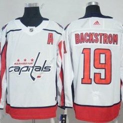 Adidas Washington Capitals #19 Nicklas Backstrom Valkoinen Road Aito Ommeltu NHL Paita – Miesten