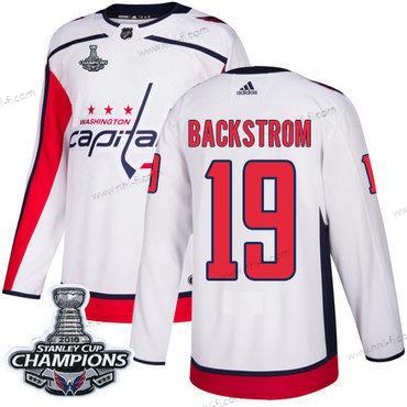 Adidas Washington Capitals #19 Nicklas Backstrom Valkoinen Road Aito Stanley Cup Final Champions Ommeltu NHL Paita – Miesten