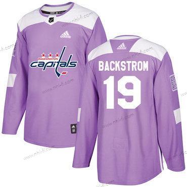 Adidas Washington Capitals #19 Nicklas Backstrom Violetti Aito Taistelee syöpää vastaan Ommeltu NHL Paita – Miesten