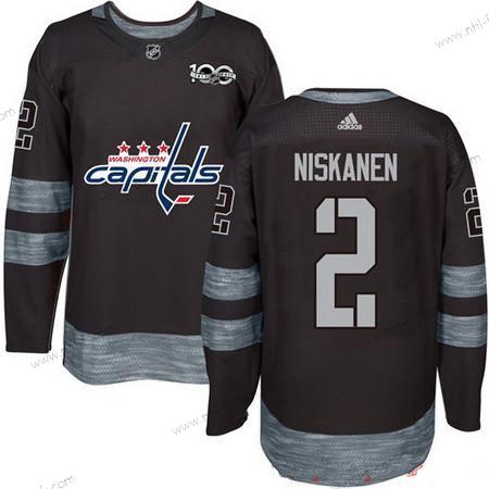 Adidas Washington Capitals #2 Matt Niskanen Musta 100th Vuosipäivä Ommeltu NHL 2017 Jääkiekko Paita – Miesten