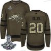 Adidas Washington Capitals #20 Lars Eller Vihreä Salute to Service Stanley Cup Final Champions Ommeltu NHL Paita – Miesten