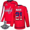 Adidas Washington Capitals #21 Dennis Maruk Punainen Kotiottelu Aito USA Flag Stanley Cup Final Champions Ommeltu NHL Paita – Miesten