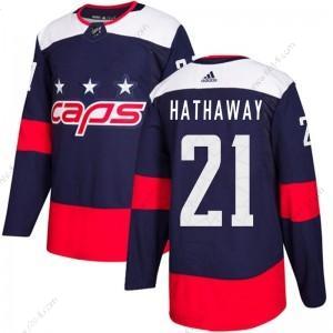 Adidas Washington Capitals #21 Garnet Hathaway Laivastonsininen Sininen Aito 2018 Stadium Series Paita – Miesten