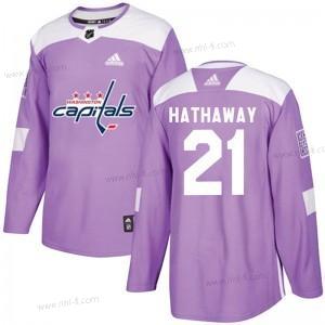 Adidas Washington Capitals #21 Garnet Hathaway Violetti Aito Taistelee syöpää vastaan Harjoitus Paita – Miesten