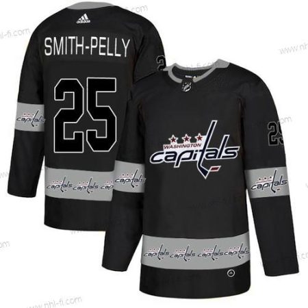 Adidas Washington Capitals #25 Devante Smith-Pelly Musta Maajoukkue Logos Paita – Miesten