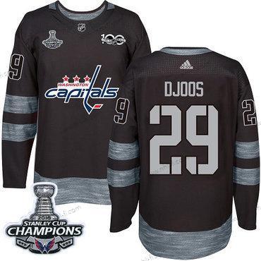 Adidas Washington Capitals #29 Christian Djoos Musta 1917-2017 100th Vuosipäivä Stanley Cup Final Champions Ommeltu NHL Paita – Miesten