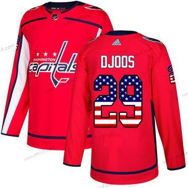 Adidas Washington Capitals #29 Christian Djoos Punainen Kotiottelu Aito USA Flag Ommeltu NHL Paita – Miesten