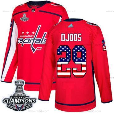 Adidas Washington Capitals #29 Christian Djoos Punainen Kotiottelu Aito USA Flag Stanley Cup Final Champions Ommeltu NHL Paita – Miesten