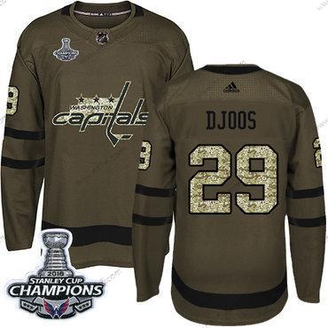 Adidas Washington Capitals #29 Christian Djoos Vihreä Salute to Service Stanley Cup Final Champions Ommeltu NHL Paita – Miesten