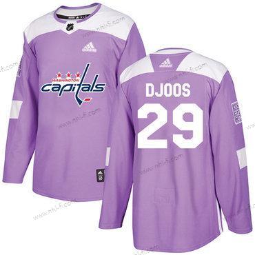 Adidas Washington Capitals #29 Christian Djoos Violetti Aito Taistelee syöpää vastaan Ommeltu NHL Paita – Miesten